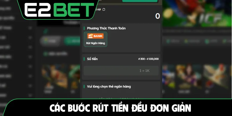 Các bước rút tiền đều đơn giản