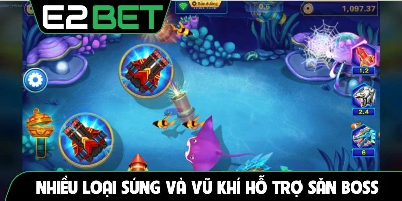 Nhiều loại súng và vũ khí hỗ trợ săn boss dễ dàng